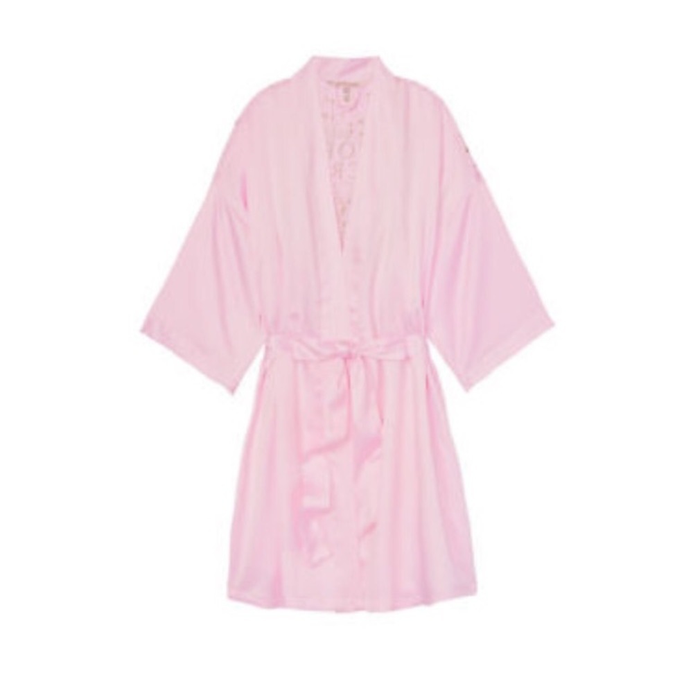 NWT Victoria Secret: Rare 🔥 Med & Lg NY 2018 Tie Up Pink Fashion Robe - Picture 4 of 4